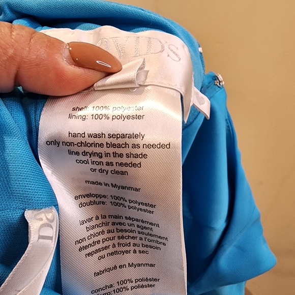 David's Bridal Elegant Malibu Blue Maxi Dress Size 10 - Picture 4 of 12